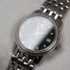 Ladies Omega de Ville Prestige Ref. 566.1050. Automatic movement. Steel case and black dial. Integrated original bracelet.