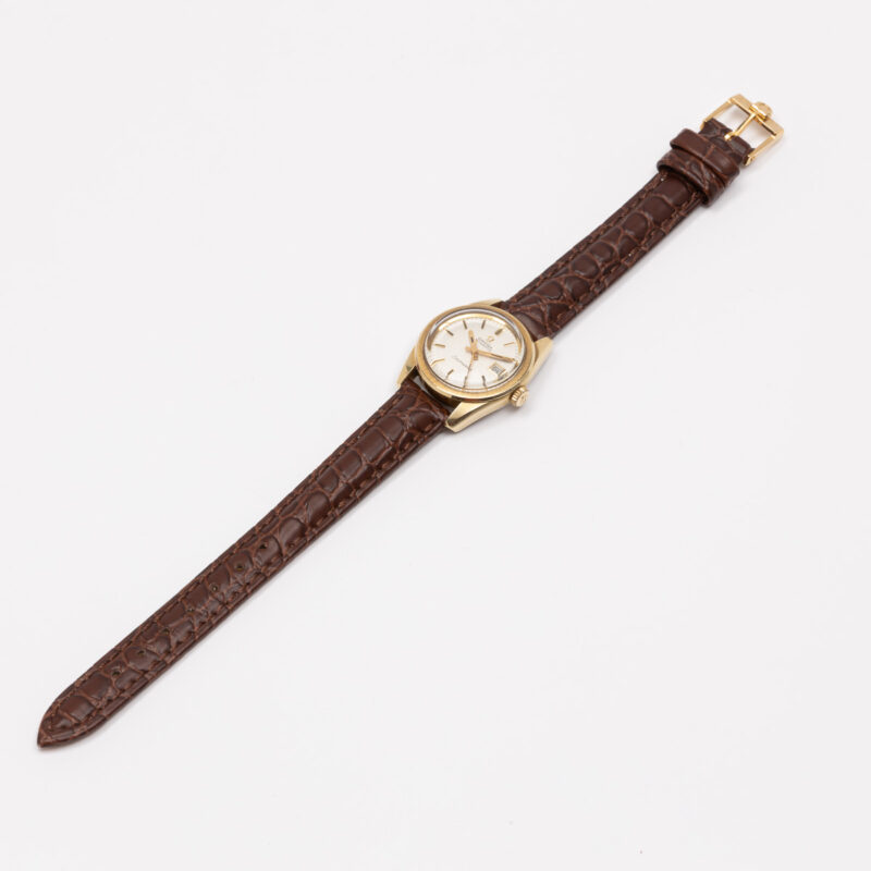 Ladies Omega Seamaster Cosmic from 1969 Ref. 566.013. Gold cap and sparkle dial. Automatic movement.