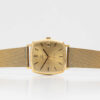 Omega Genève from 1972 Ref. 132.0052. Manual movement. Gold plated square watch. Original mesh bracelet.
