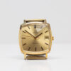 Omega Genève from 1972 Ref. 132.0052. Manual movement. Gold plated square watch. Original mesh bracelet.