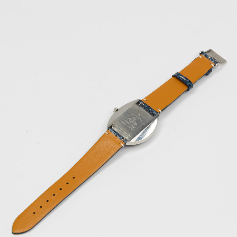 Omega Seamaster Cosmic day/date from 1969 Ref. 166.036. Automatic movement. Steel case. Dial with blue ring.