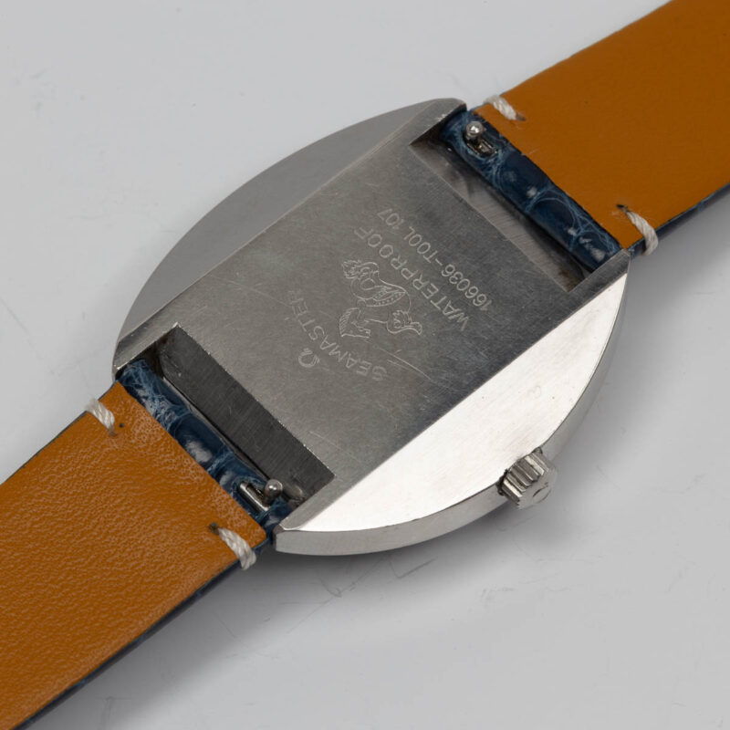Omega Seamaster Cosmic day/date from 1969 Ref. 166.036. Automatic movement. Steel case. Dial with blue ring.
