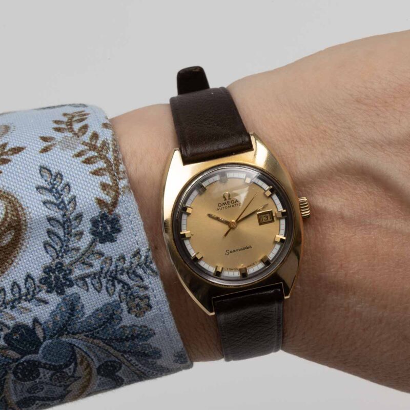 Ladies Omega Seamaster from 1970 Ref. 566 0039. Automatic movement. Goldcap.