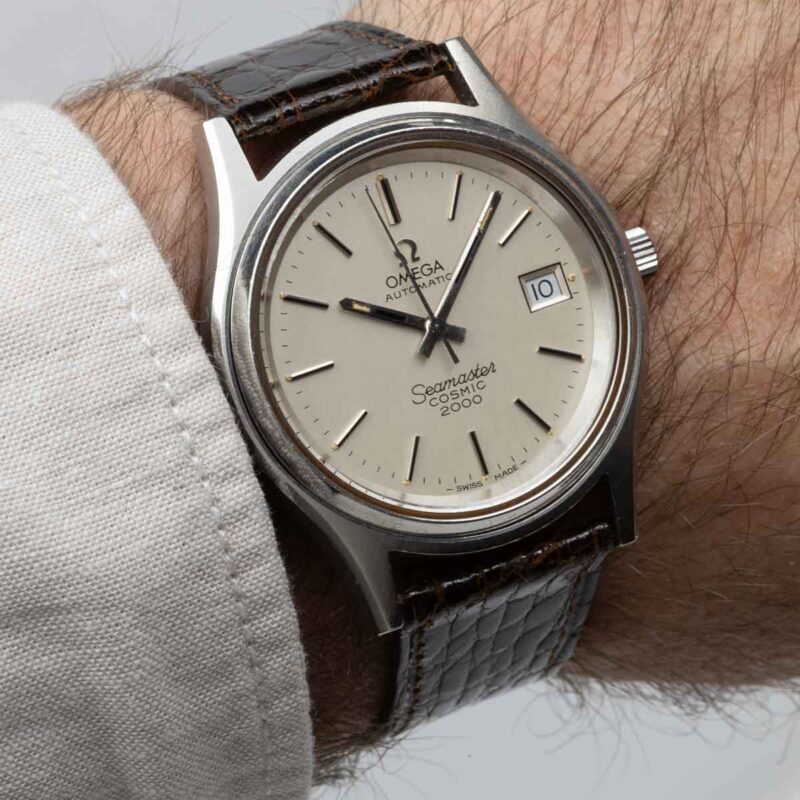 1972 Omega Seamaster Cosmic 2000 date. Automatic movment. Steel case and white dial.