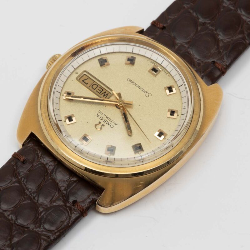 Goldcap Omega Seamaster day/date from 1970 Ref. 166.064. Automatic movement.