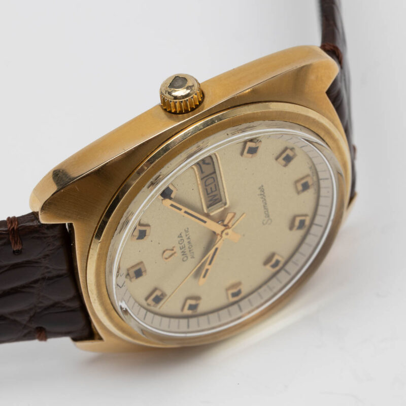 Goldcap Omega Seamaster day/date from 1970 Ref. 166.064. Automatic movement.