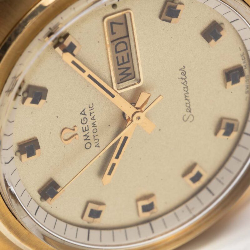Goldcap Omega Seamaster day/date from 1970 Ref. 166.064. Automatic movement.