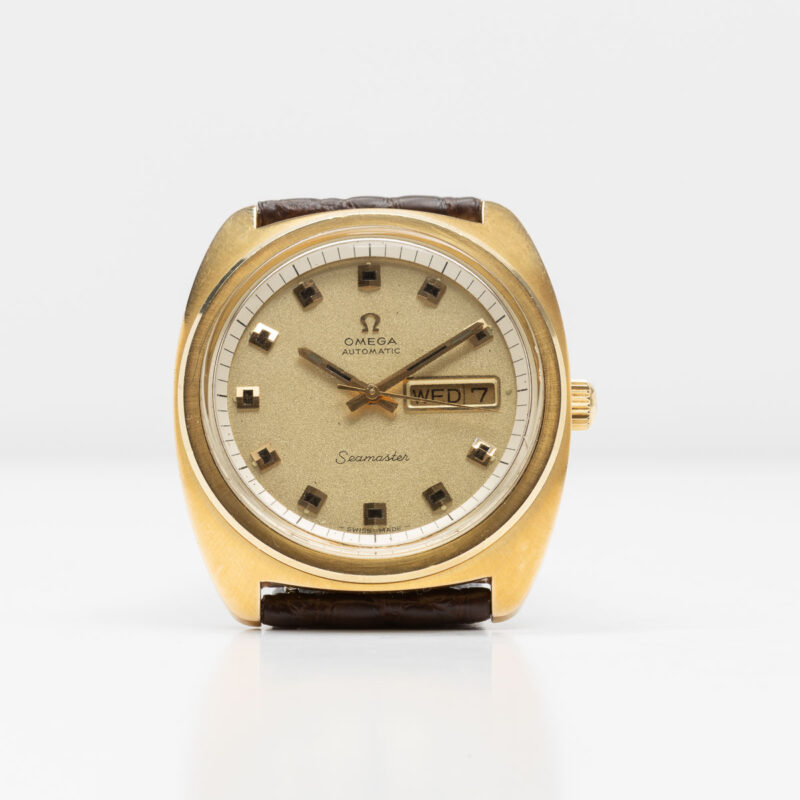 Goldcap Omega Seamaster day/date from 1970 Ref. 166.064. Automatic movement.