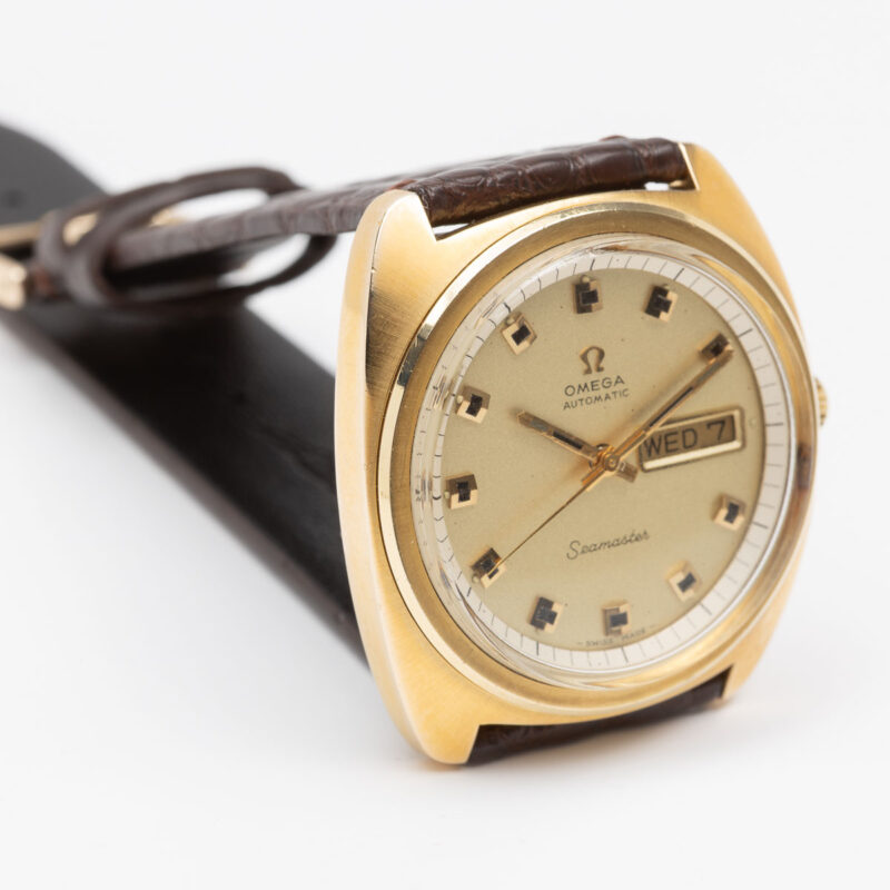 Goldcap Omega Seamaster day/date from 1970 Ref. 166.064. Automatic movement.