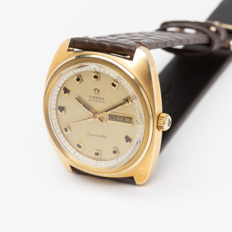 Goldcap Omega Seamaster day/date from 1970 Ref. 166.064. Automatic movement.