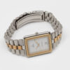 Square Omega Seamaster from 1984 Ref. 396.1004. Quartz movment. Gold bezel and white dial.