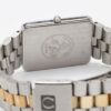 Square Omega Seamaster from 1984 Ref. 396.1004. Quartz movment. Gold bezel and white dial.