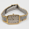 Omega de Ville from 1990s Ref. 3950876. Quartz movement. Gold on steel. Roman indexes on white dial.