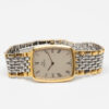 Omega de Ville from 1990s Ref. 3950876. Quartz movement. Gold on steel. Roman indexes on white dial.