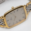 Omega de Ville from 1990s Ref. 3950876. Quartz movement. Gold on steel. Roman indexes on white dial.