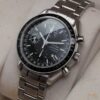 Omega Speedmaster triple calendar Ref. 3520.50. Automatic movement. Back dial and black bezel.