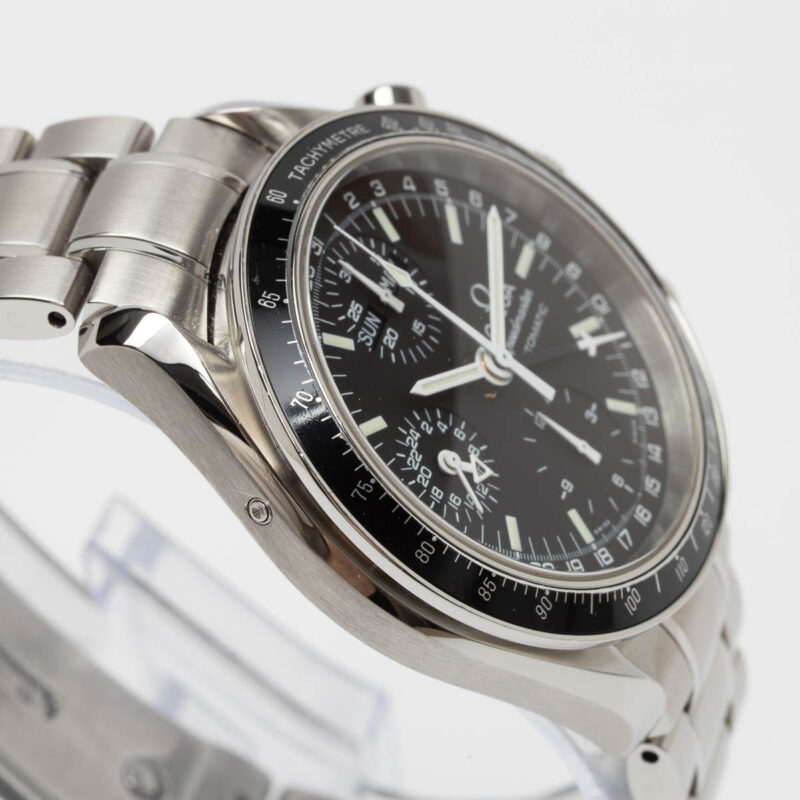Omega Speedmaster triple calendar Ref. 3520.50. Automatic movement. Back dial and black bezel.