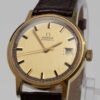 Vintage gold plated Omega date Ref. 166.0098. Automatic movement. Dial with ring.