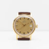 Vintage gold plated Omega date Ref. 166.0098. Automatic movement. Dial with ring.