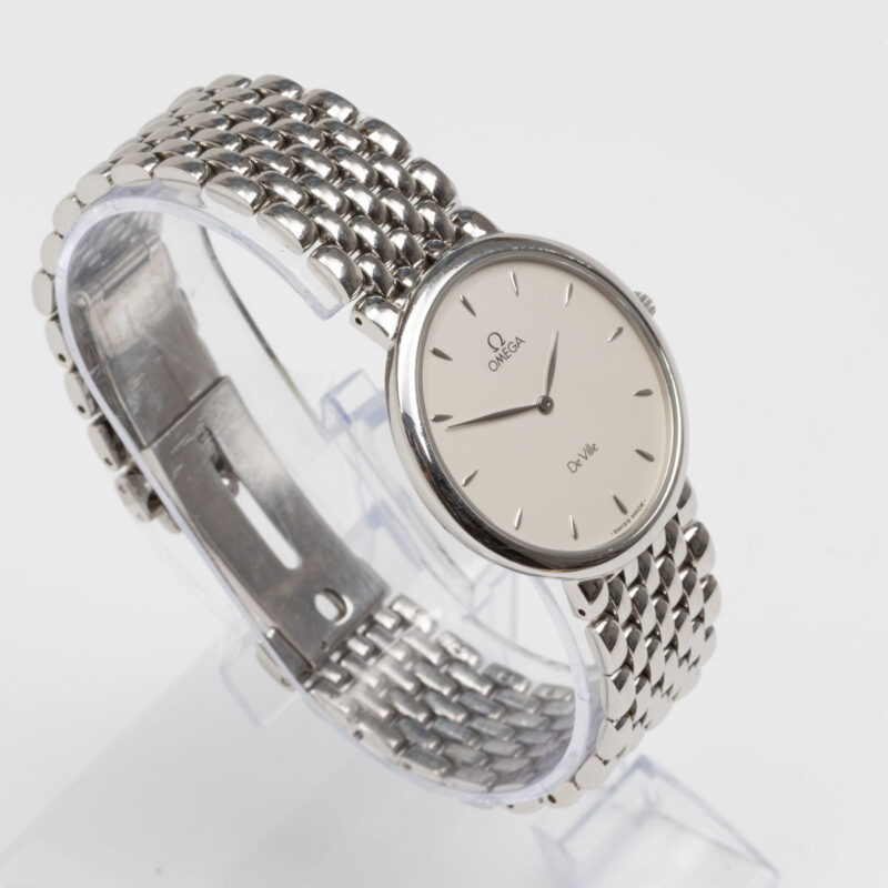 Omega de Ville from 1990s. Quartz movement. Original integrated bracelet.
