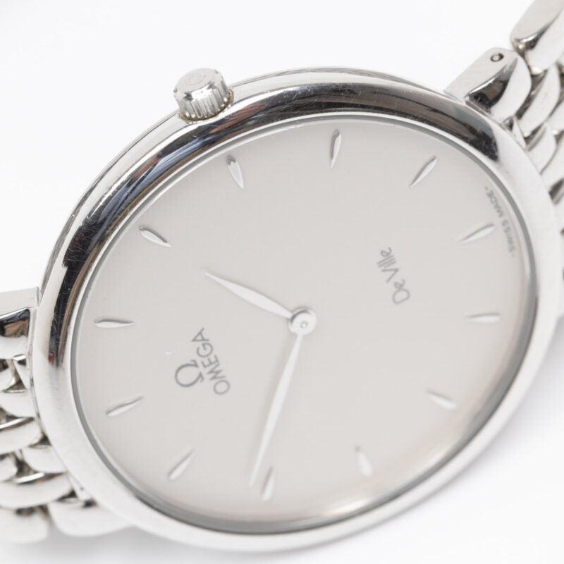 Omega de Ville from 1990s. Quartz movement. Original integrated bracelet.