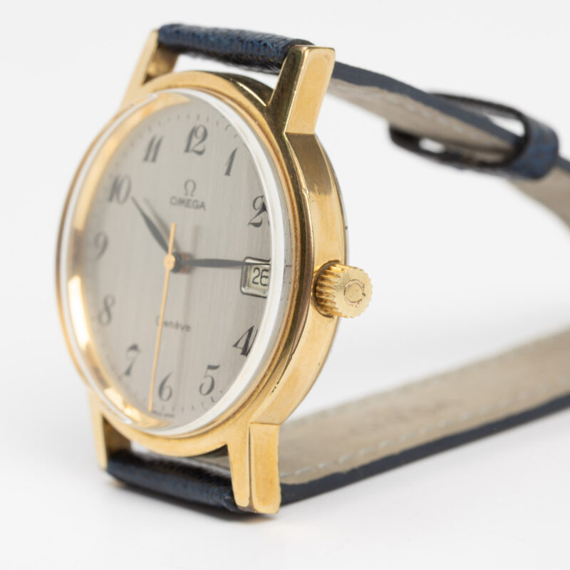 1975 Omega Genève date Cal. 1030 Ref. 136.0104. Manual movement. Gold plated