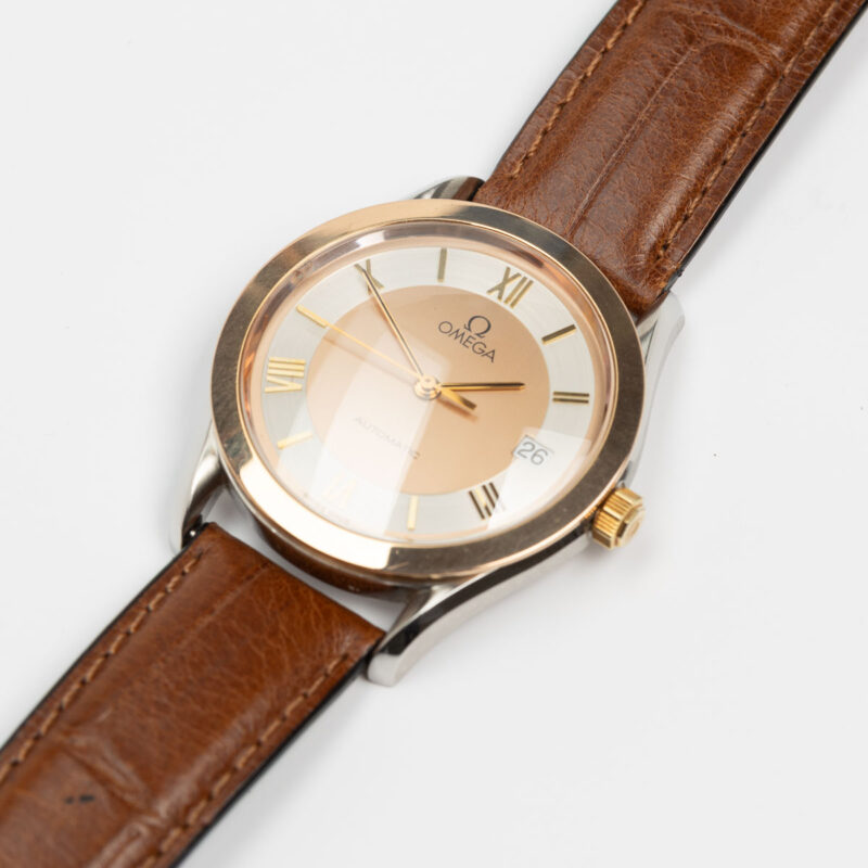 1991 Omega date automatic Cal. 1110 Ref. 1660295/3660895. Gold bezel