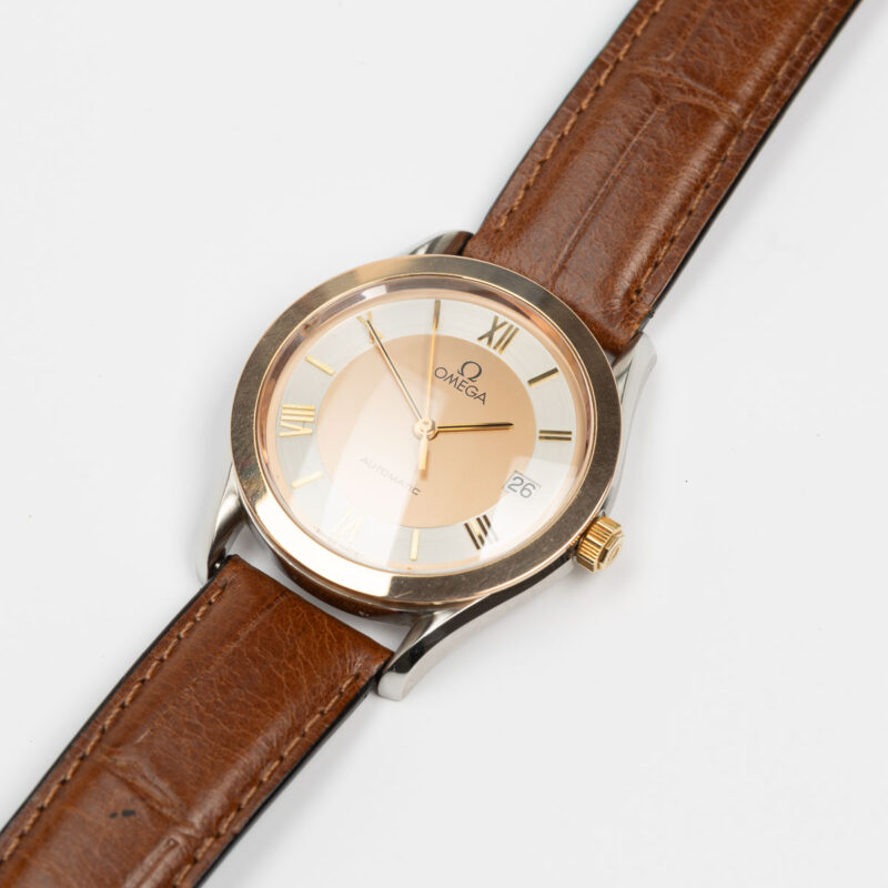 1991 Omega date automatic Cal. 1110 Ref. 1660295/3660895. Gold bezel