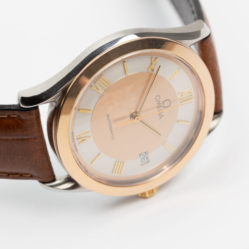 1991 Omega date automatic Cal. 1110 Ref. 1660295/3660895. Gold bezel