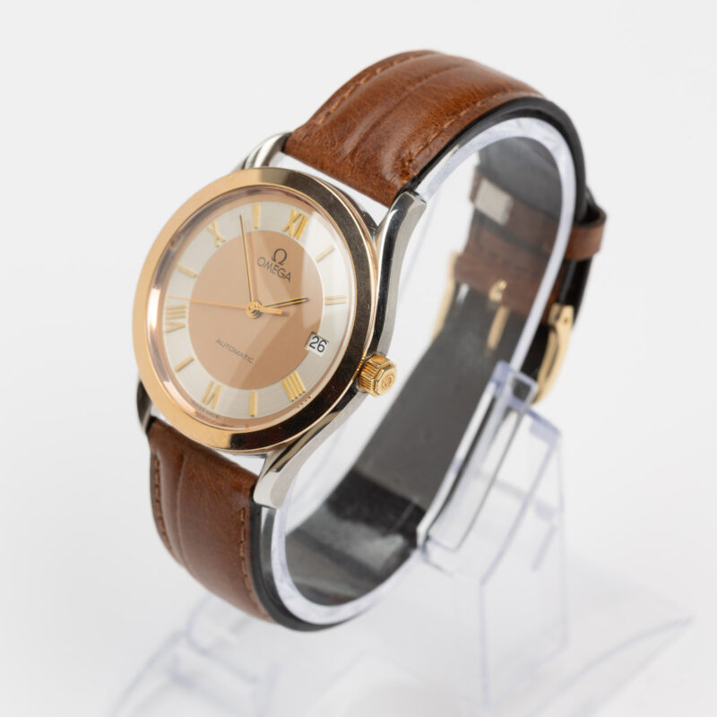 1991 Omega date automatic Cal. 1110 Ref. 1660295/3660895. Gold bezel