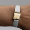 Ladies Omega Genève Cal. 485 Ref. 511.321. From 1970. Manual movement. Square gold plated watch.