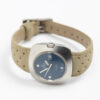 Ladies Omega Genève date Cal. 681 Ref. 566.031. From 1969. Automatic movement. Blue dial. Steel case.