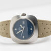 Ladies Omega Genève date Cal. 681 Ref. 566.031. From 1969. Automatic movement. Blue dial. Steel case.