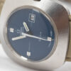 Ladies Omega Genève date Cal. 681 Ref. 566.031. From 1969. Automatic movement. Blue dial. Steel case.