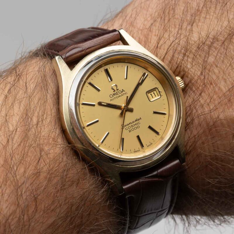 Omega Seamaster Cosmic 2000 date Cal. 1012 Ref. 166.128. From 1973. Automatic movment. Gold cup.
