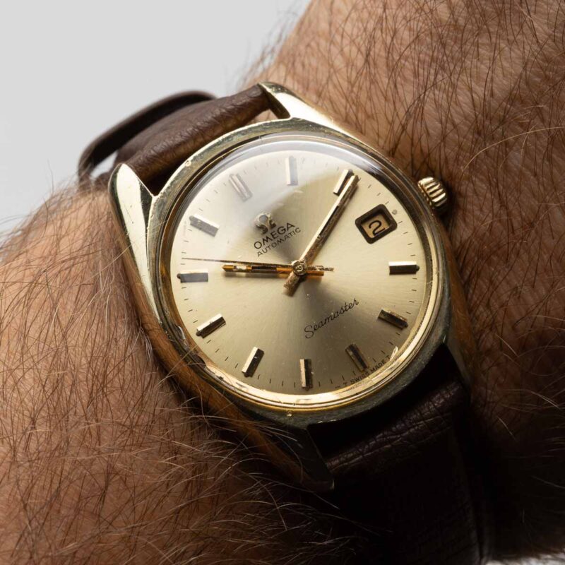 Omega Seamaster date Cal. 565 Ref. 166.067. From 1971. Automatic movment. Gold cup.