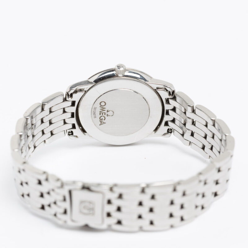 Ladies Omega de Ville Prestige Ref. 4580.31.00 Cal. 1456. Quartz movement. Steel case and white dial.