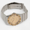 Omega Constellation Manhattan date Cal. 1438 Ref. 3961070. Gold bezel. Quartz movment.