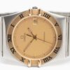 Omega Constellation Manhattan date Cal. 1438 Ref. 3961070. Gold bezel. Quartz movment.