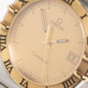 Omega Constellation Manhattan date Cal. 1438 Ref. 3961070. Gold bezel. Quartz movment.