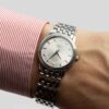 Ladies Omega de Ville Prestige Ref. 4580.31.00 Cal. 1456. Quartz movement. Steel case and white dial.
