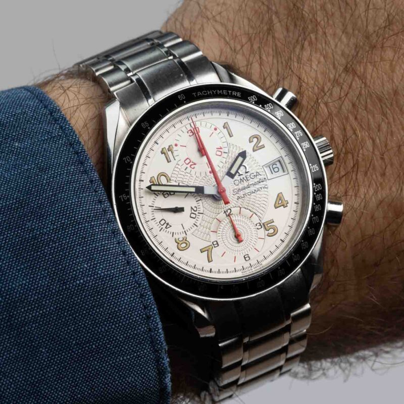 Omega Speedmaster date Cal. 1152 Ref. 1750083. Automatic. White dial. Black bezel.