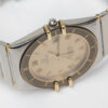 Omega Constellation Manhattan date Cal. 1431 Ref. 1980140. Quartz. Gold bezel.