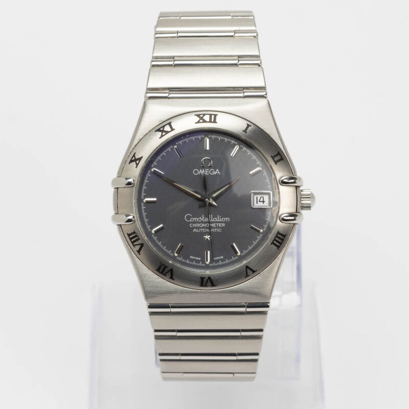 Omega Constellation Manhattan Chronometer date Cal. 1120 Ref. 368.1201. Grey honeycomb dial.