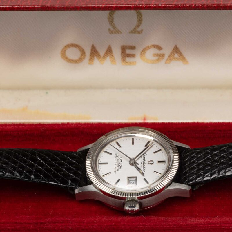 Ladies Omega Constellation date Cal. 684 Ref. 568.016. From 1970. Automatic movment. White gold bezel.
