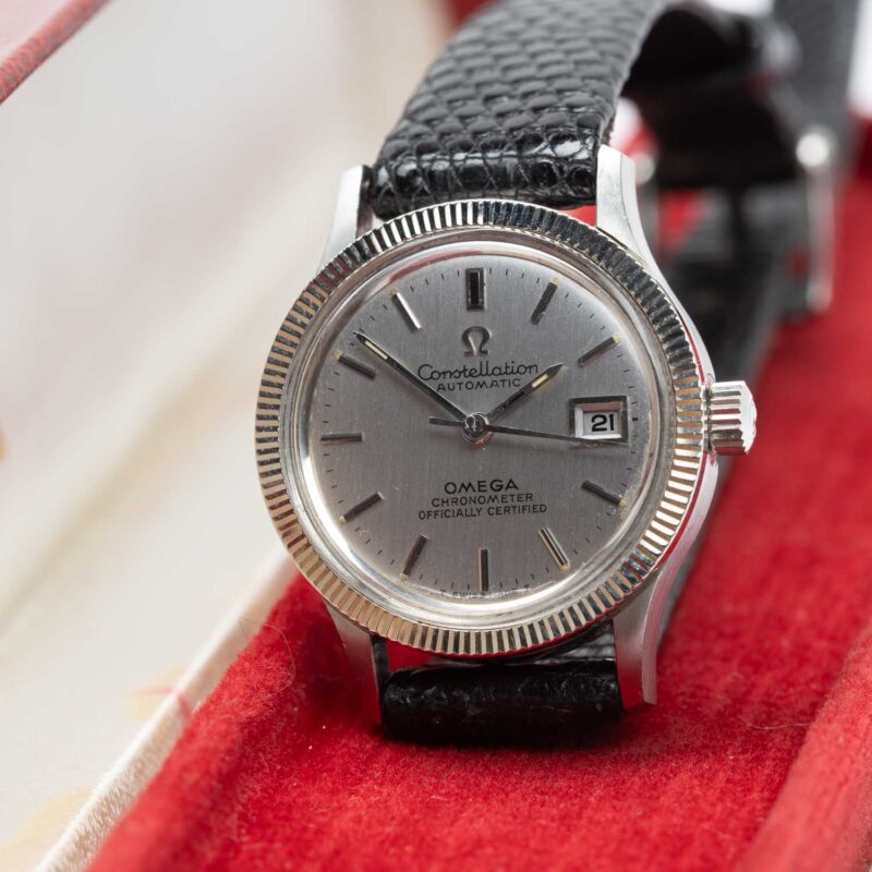 Ladies Omega Constellation date Cal. 684 Ref. 568.016. From 1970. Automatic movment. White gold bezel.